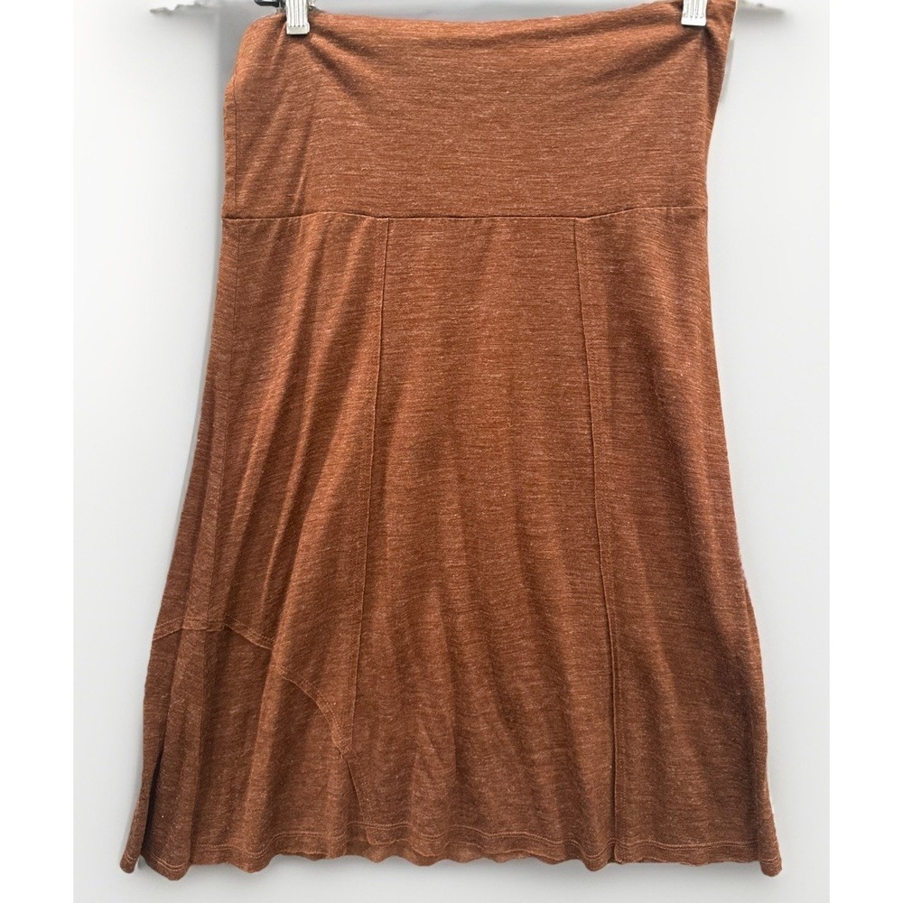 PrAna Lightweight Women's Fold Over Waist Pull On Midi Skirt, Wool Blend Size M
